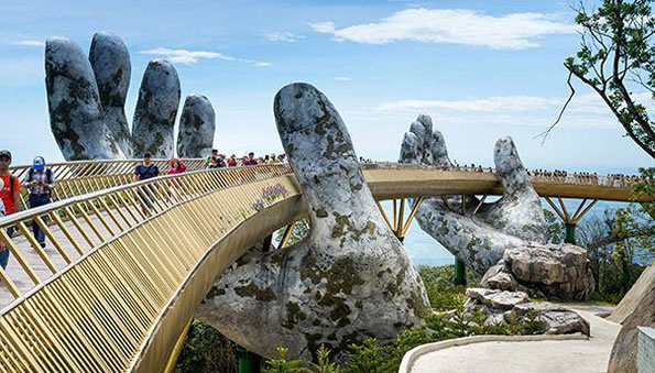 Gigantic Hands Bridge Opened In Vietnam