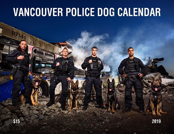 Vancouver Canine Police Release Their Latest 2019 Calendar